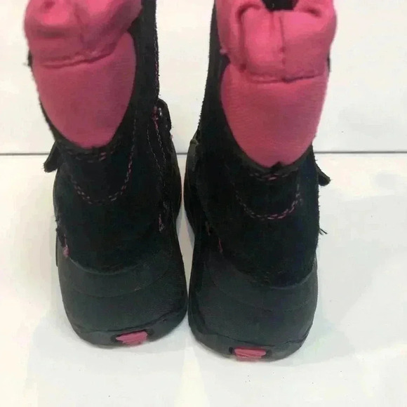 Totes Youth Girls Pink and black Rain and Snow boots size 7 - Picture 4 of 6